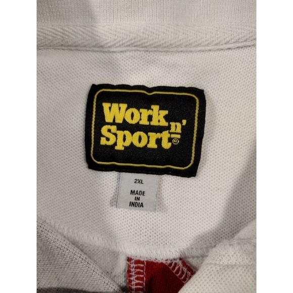 Work n Sport red white and blue polo size 2XL - Picture 5 of 5